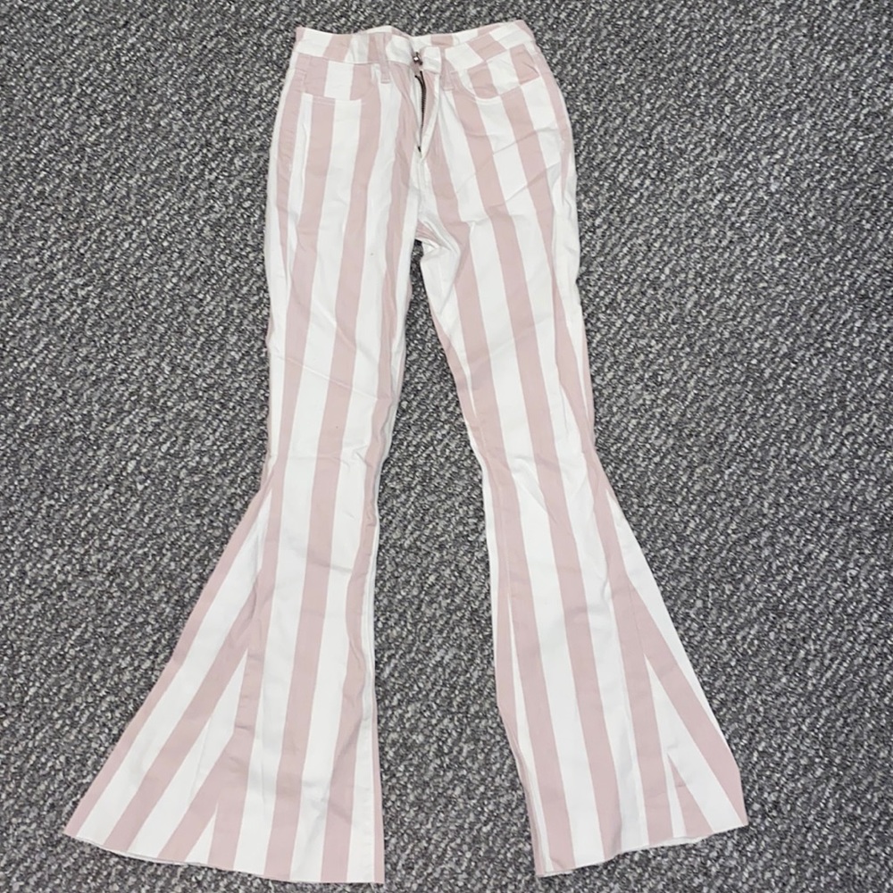 Altard State pink and white striped jeans